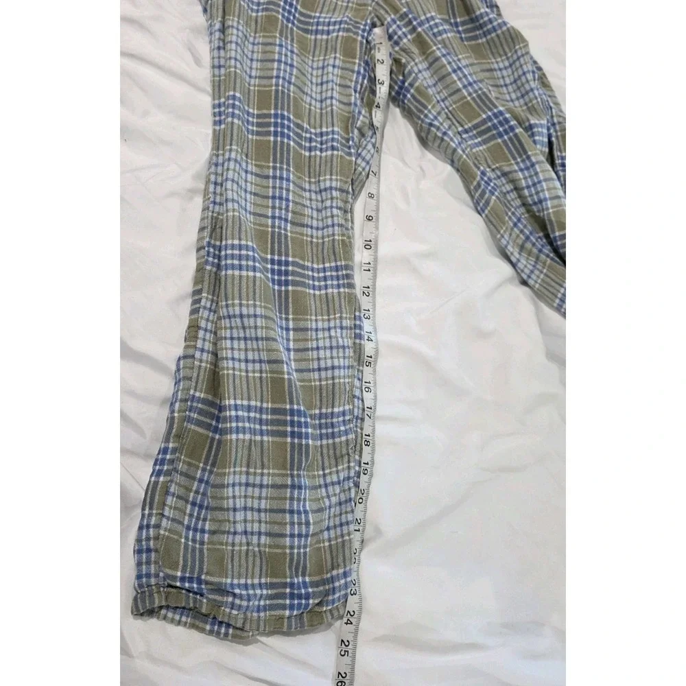 American Eagle Womens Pajama Pants Size Xs Plaid Thick Lined Cozy Linen Blend‎ - Picture 6 of 8